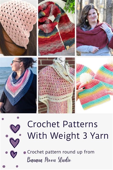 Free Crochet Patterns 3 Weight Yarn Projects