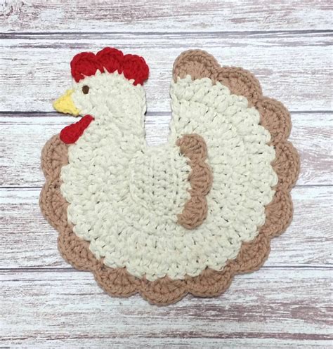 Free Crochet Rooster Potholder Pattern
