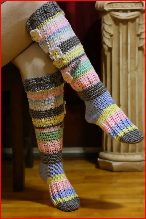 Free Crochet Thigh High Socks Pattern