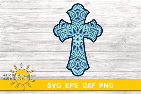 Download Free Cross 3D Layered Mandala SVG Cut Files