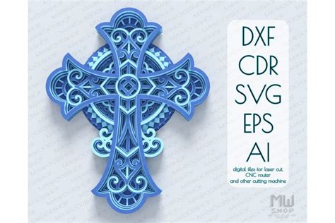 Download Free Cross 3D Layered Mandala SVG Files