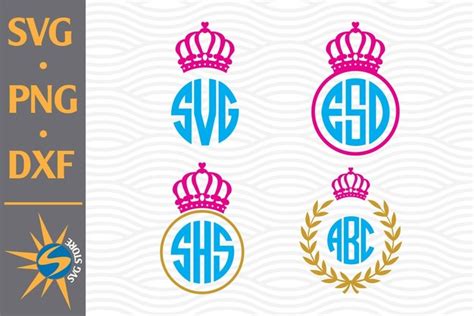 Download Free Crown Monogram SVG, PNG, DXF Digital Files Include Cut Files