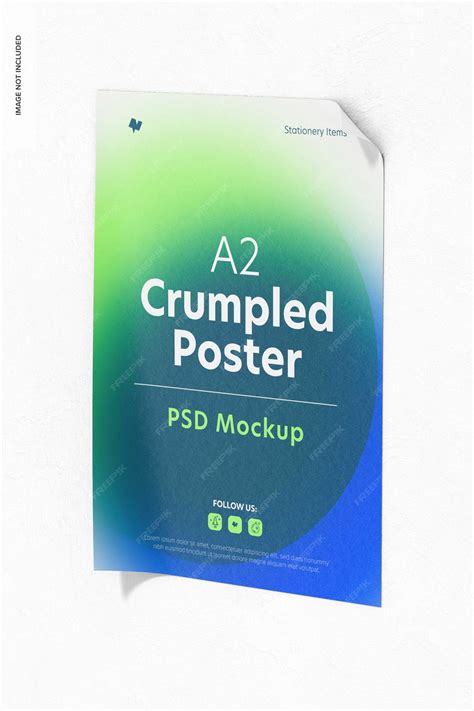 Download Free Crumpled A2 Poster Mockup PSD Generator