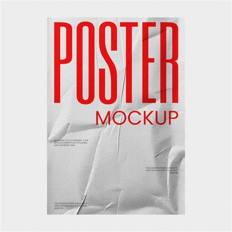 Download Free Crumpled A3 Poster Mockup PSD Generator