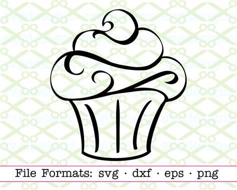 Download Free Cupcake SVG, Cupcake DXF, Cuttable File Commercial Use DXF Files