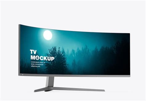 Download Free Curved Tv Mockup PSD TIFF Files PSD Files