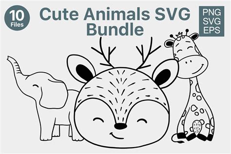 Download Free Cute Animals SVG | Set of 36 Files For Crafts