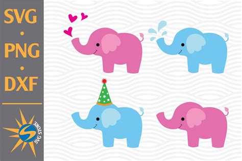 Download Free Cute Elephant SVG, PNG, DXF Digital Files Include For Crafts