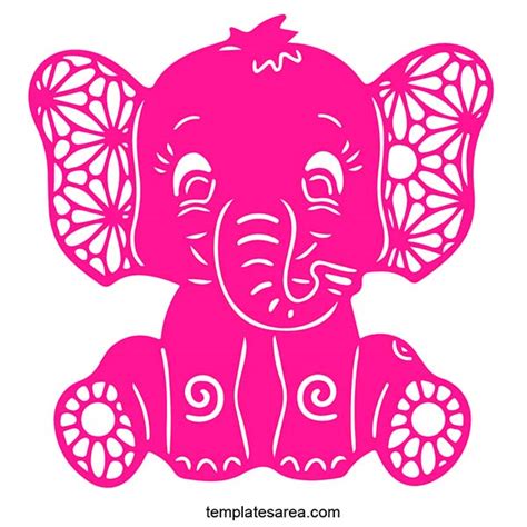 Download Free Cute Elephant pattern Cut Files
