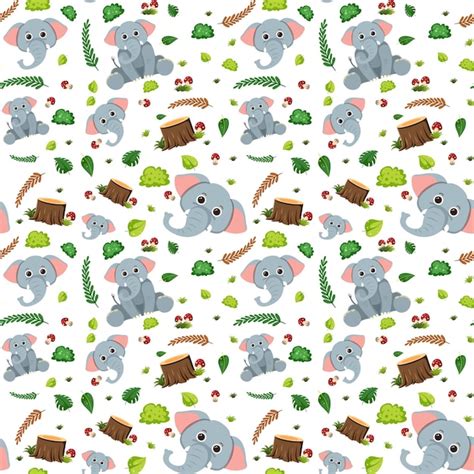 Download Free Cute Elephant pattern Files Free PSD Mockups