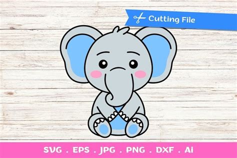 Download Free Cute Elephant pattern for Cricut Machine