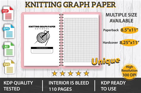 Download Free Cute KDP notebook for knitting projects.  Commercial Use DXF Files
