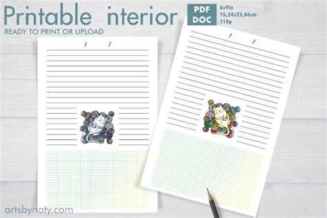 Download Free Cute KDP notebook for knitting projects.  Files Free PSD Mockups