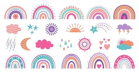 Download Free Cute Rainbow Set Files Free PSD Mockups