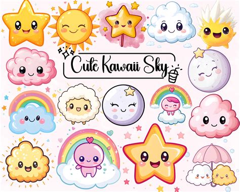 Download Free Cute Sky Set Pattern and Illustration Printable