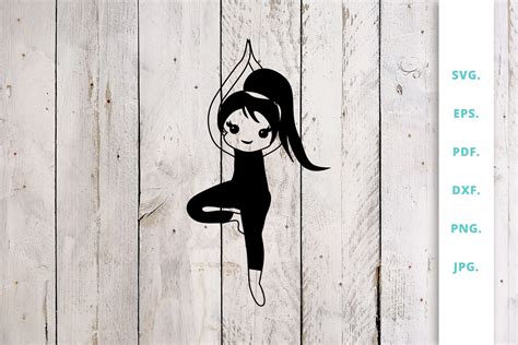 Download Free Cute Yoga Girl Cut File 2 Commercial Use DXF Files
