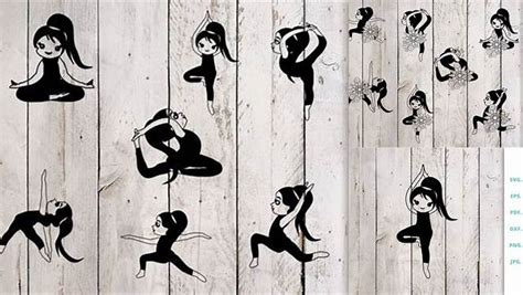 Download Free Cute Yoga Girl Cut File Bundle DXF Files