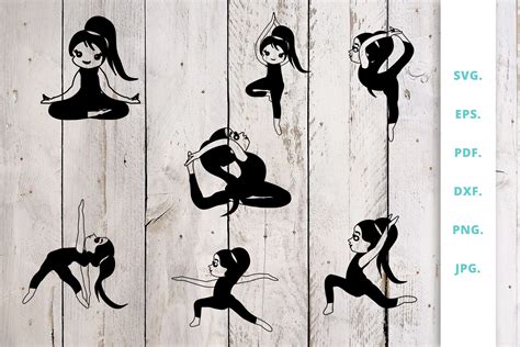 Download Free Cute Yoga Girl Cut File Bundle For Crafts