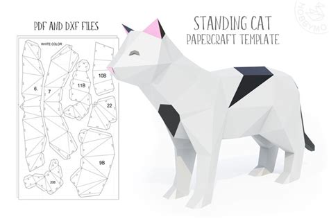Download Free DIY Cat Trophy - 3d papercraft Files DXF Files