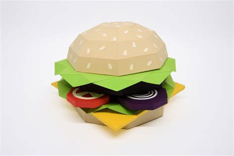 Download Free DIY Hamburger - 3d papercraft Files DXF Files