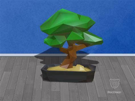 Download Free DIY Low Poly Bonsai Tree (Printable) For Crafts