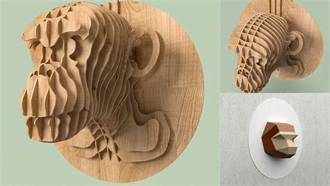 Download Free DIY Monkey head trophy (Printable) DXF Files