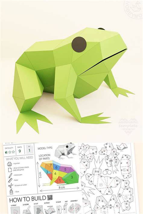Download Free DIY Paper Frog (printable) DXF Files