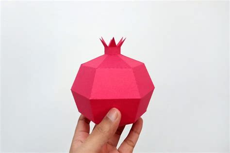 Download Free DIY Pomegranate - 3d papercraft Files DXF Files