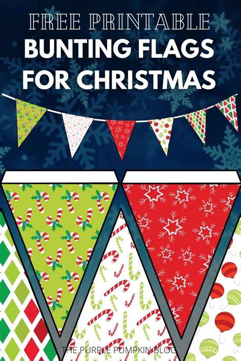 Download Free DIY Printable CHRISTMAS BUNTING/FLAGS For Crafts