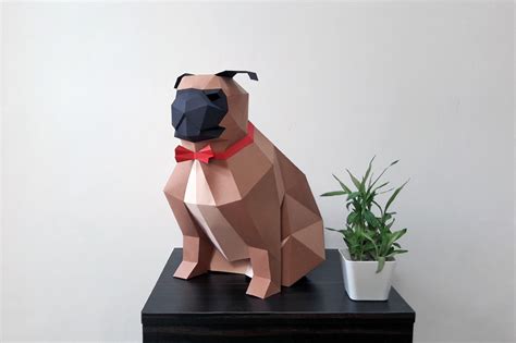 Download Free DIY Pug Model - 3d papercrafts Easy Edite