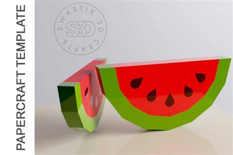 Download Free DIY Watermelon - 3d papercraft DXF Files