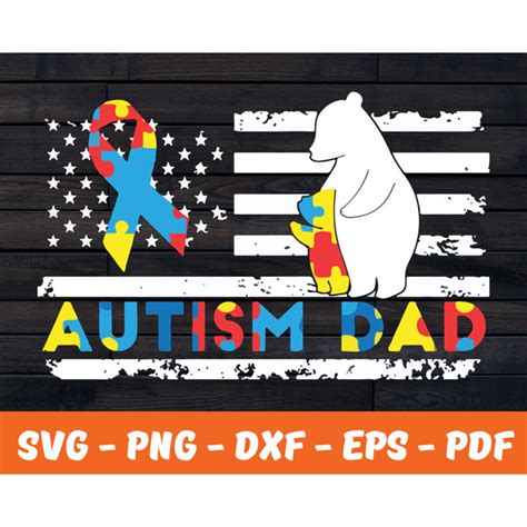 Download Free Daddy Bear Autism Dad Files For Crafts