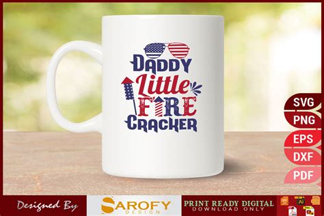 Download Free Daddy little fire cracker-4th July design sublimation Files Free PSD Mockups