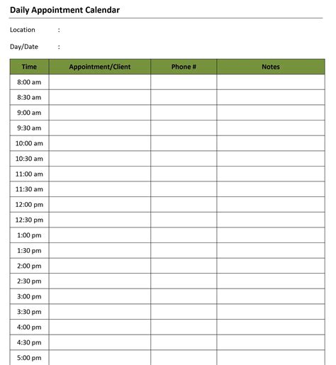 45 Printable Appointment Schedule Templates [& Appointment Calendars]