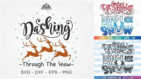 Download Free Dashing Through The Snow Reindeer Svg Design Files DXF Files