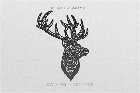 Download Free Deer Reindeer with Pattern Svg Design DXF Files