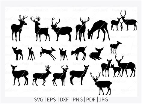 Download Free Deers set SVG Commercial Use