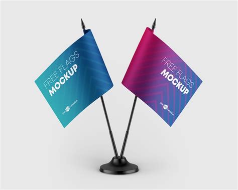 Download Free Desk Flags Mockup PSD Generator
