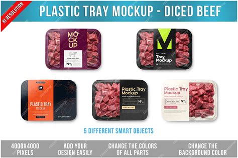 Download Free Diced Beef Tray Mockup PSD Generator PSD Files