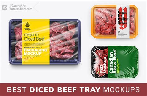 Download Free Diced Beef Tray Mockup PSD TIFF Files PSD Files