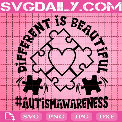 Download Free Different Is Beautiful Autism Awareness DXF Files