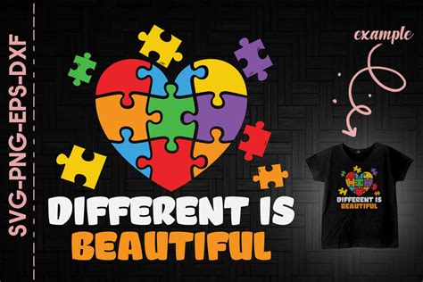 Download Free Different Is Beautiful Autism Awareness Files Free PSD Mockups