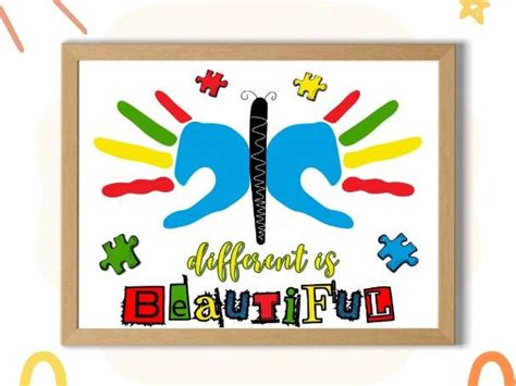 Download Free Different Is Beautiful Autism Awareness For Crafts