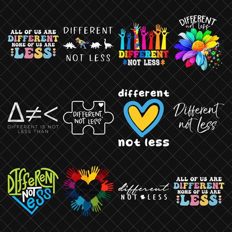 Download Free Different Not Less Autism Awareness Cut Images