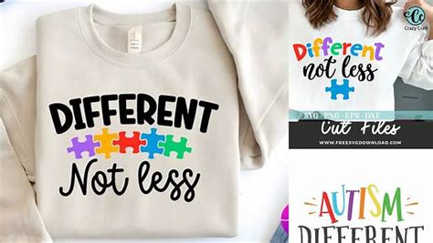 Download Free Different Not Less Autism Cut Files