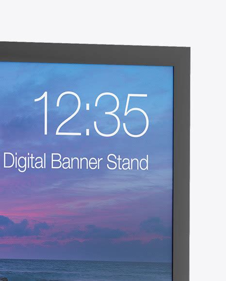 Download Free Digital Banner Stand Mockup - Half Side View PSD Generator