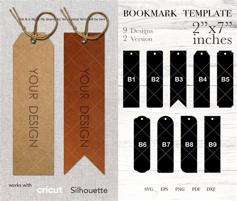 Download Free Digital Bookmarks, Printable Bookmarks Cricut SVG DXF Files