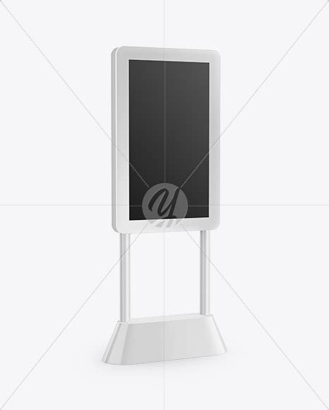 Download Free Digital Kiosk Mockup - Half Side View PSD Generator