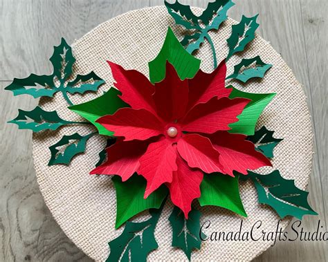 Download Free Digital Paper with Poinsettia DXF Files