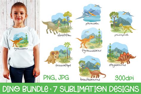 Download Free Dino Bundle - 7 Sublimation Designs For Crafts